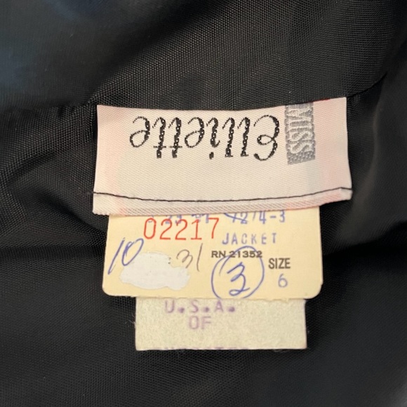 Vintage MISS ELLIETTE Dress Blk Chiffon/White Trim Formal Evening Long Gown Sz 6 - Picture 9 of 11